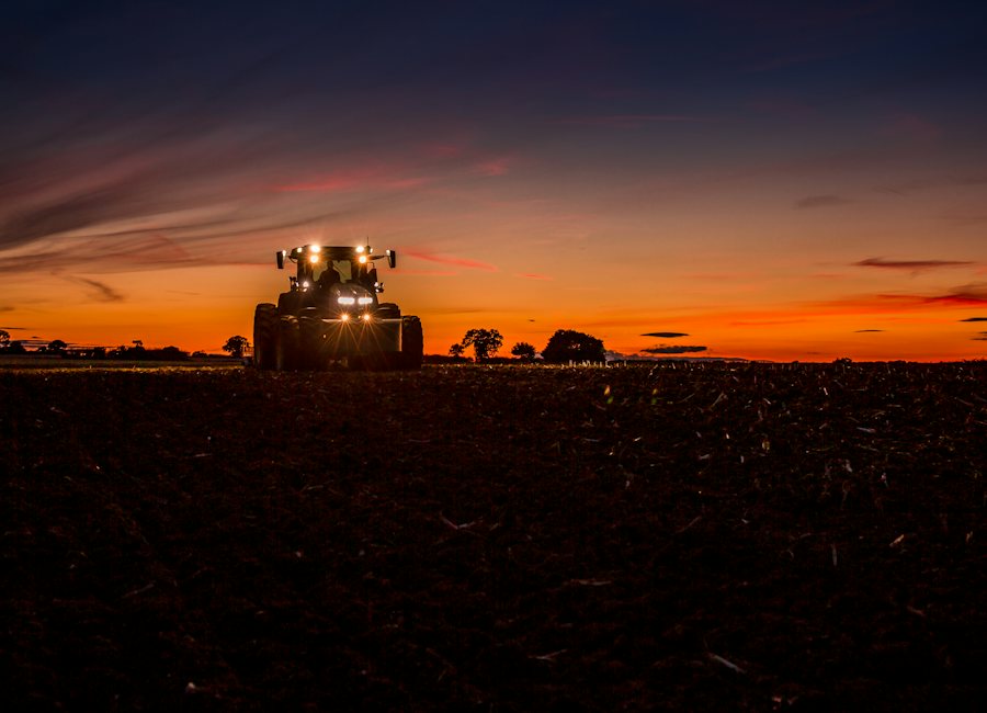 Tractor silhouetted against an Ohio sunset