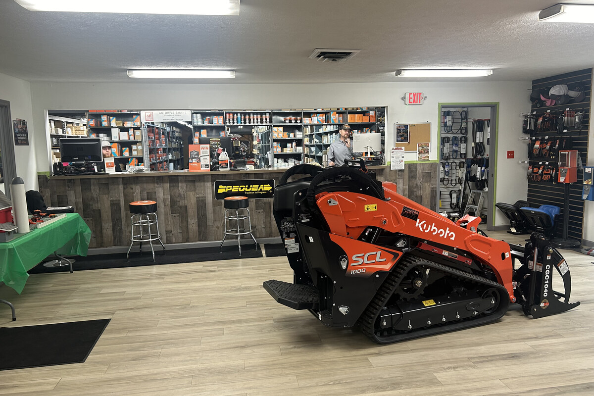 Unkefer Sales parts counter, stocked with genuine Kubota parts and accessories